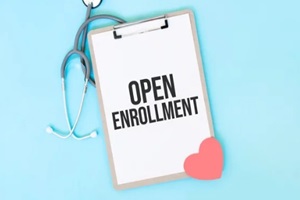 open enrollment with health insurance concept